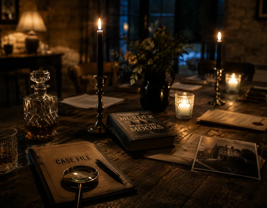 Atmospheric candlelit room at Tyn y Big Estate